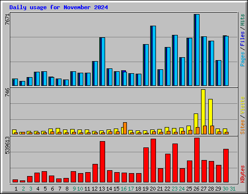 Daily usage for November 2024