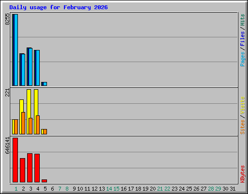 Daily usage for February 2026