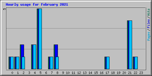 Hourly usage for February 2021