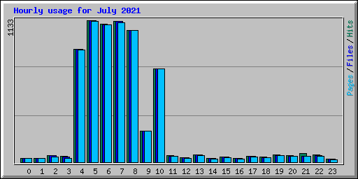 Hourly usage for July 2021